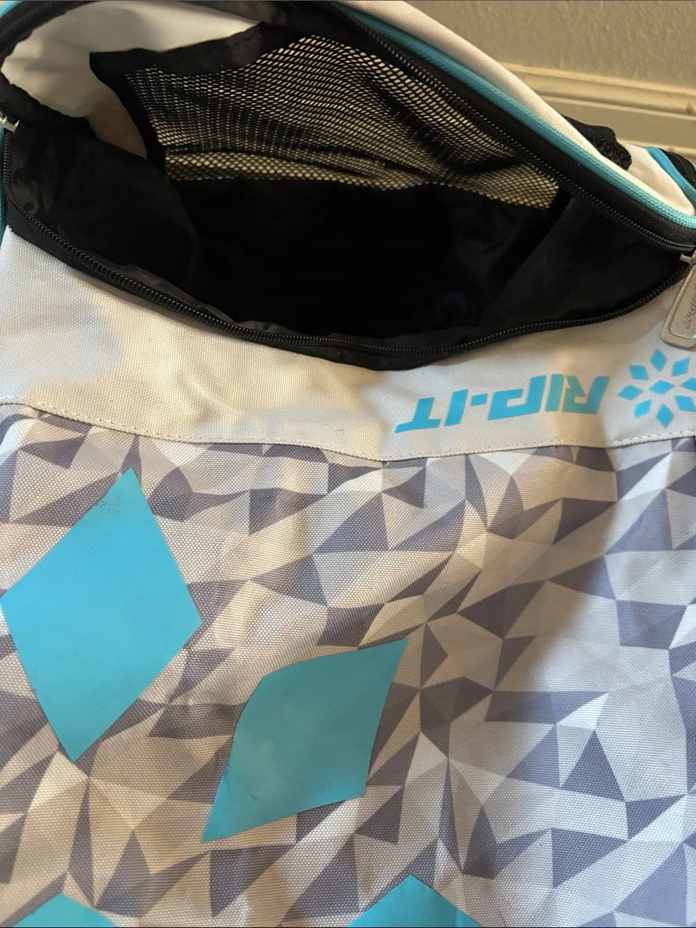 RIP-IT Aqua & Gray Geometric softball Backpack